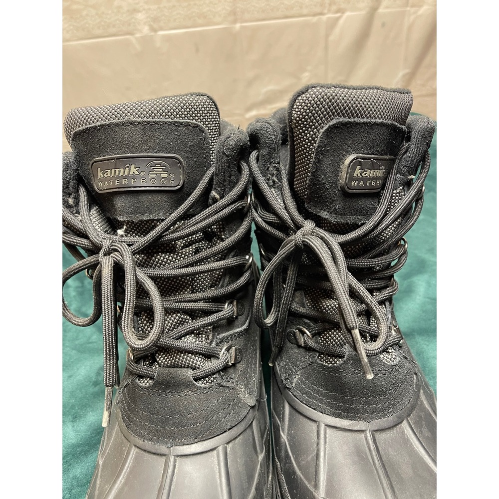 Kamik Wausau Mens Winter Boots Black Waterproof Snow Duck Boots WK0419N Size 9 - Picture 6 of 6